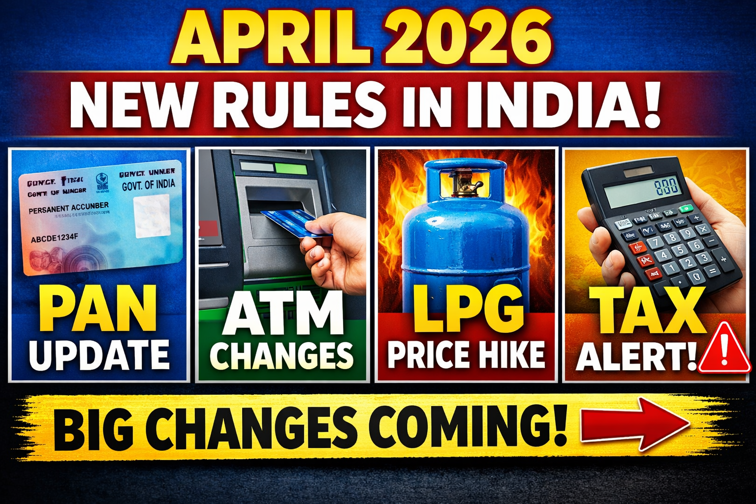 April 2026 new rules India PAN ATM LPG tax changes